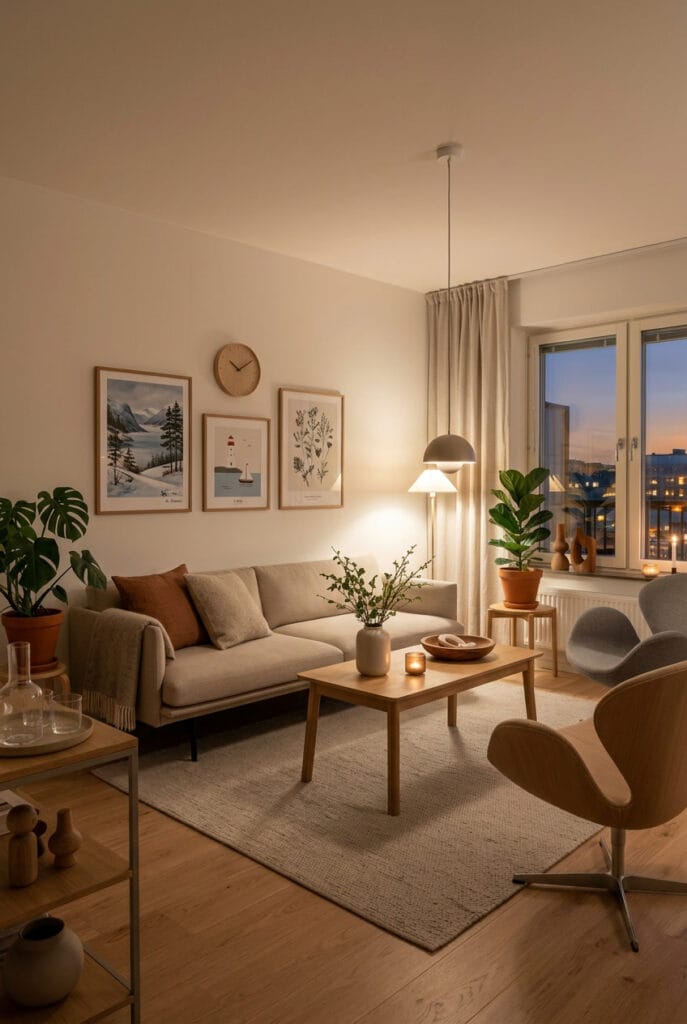 Intérieur Japandi associant minimalisme scandinave et esthétique japonaise avec lignes épurées et matériaux naturels