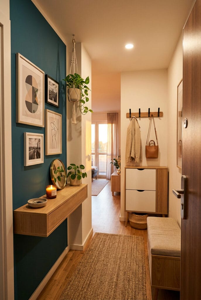 Entrée personnalisée avec éléments décoratifs soigneusement choisis