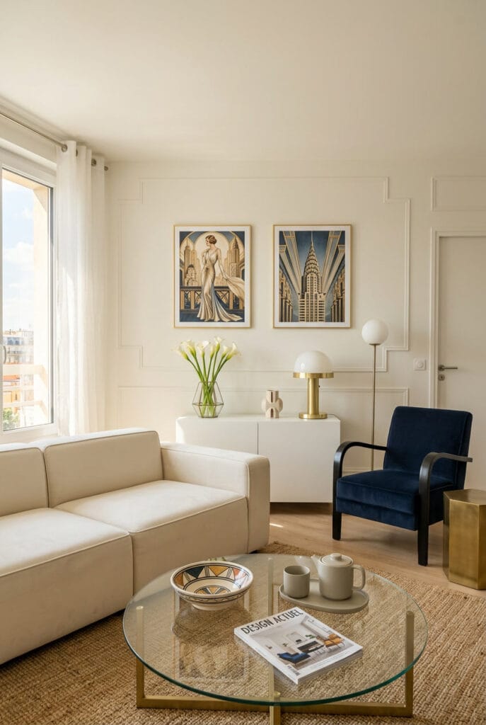 Accessoires Art Déco dans un intérieur minimaliste