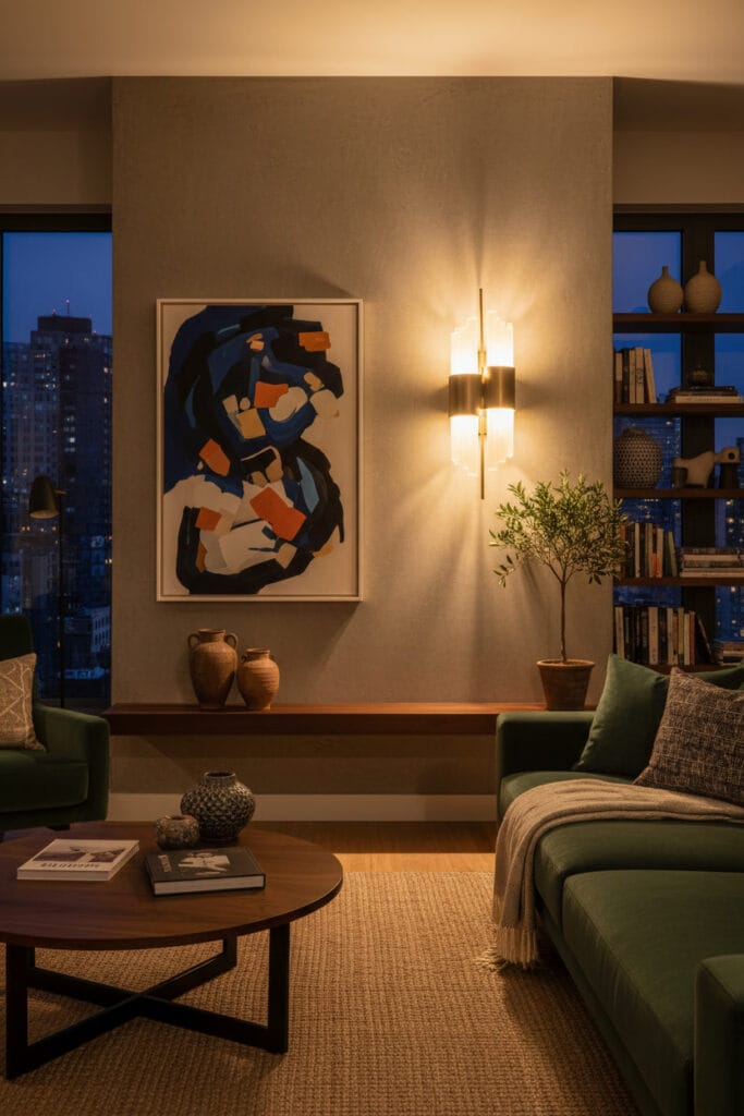 Applique murale utilisée pour créer une atmosphère chaleureuse et valoriser la décoration