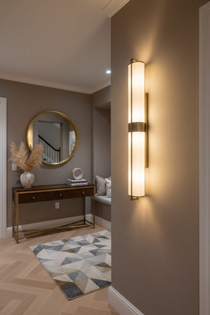 pplique murale utilisée pour structurer l’éclairage d’un couloir ou d’une entrée.