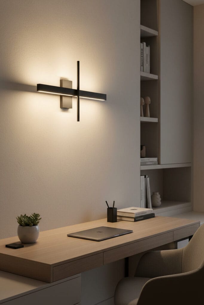 Applique murale contemporaine aux lignes simples et épurées.