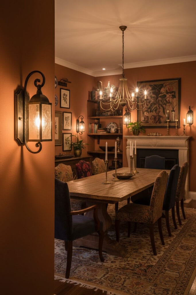 Applique murale rétro évoquant une ambiance chaleureuse et décorative.