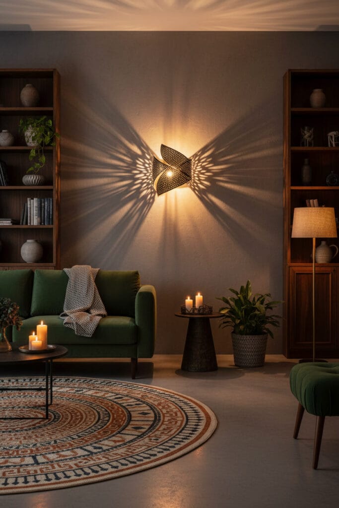 Applique murale créant des jeux d’ombres et de contrastes sur les murs.