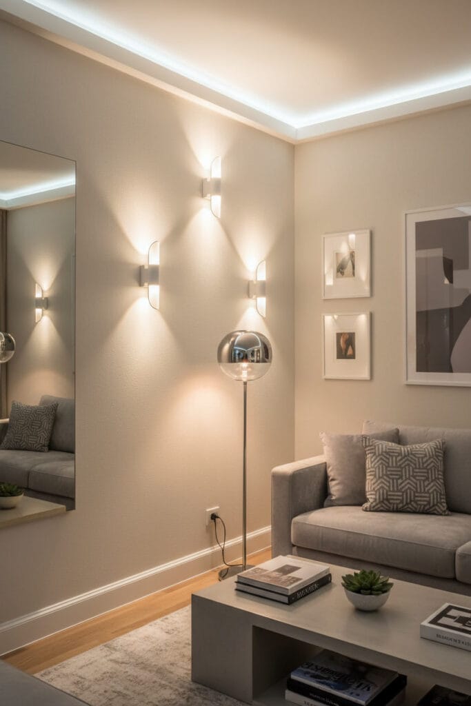 Applique murale adaptée aux espaces restreints pour optimiser la lumière.