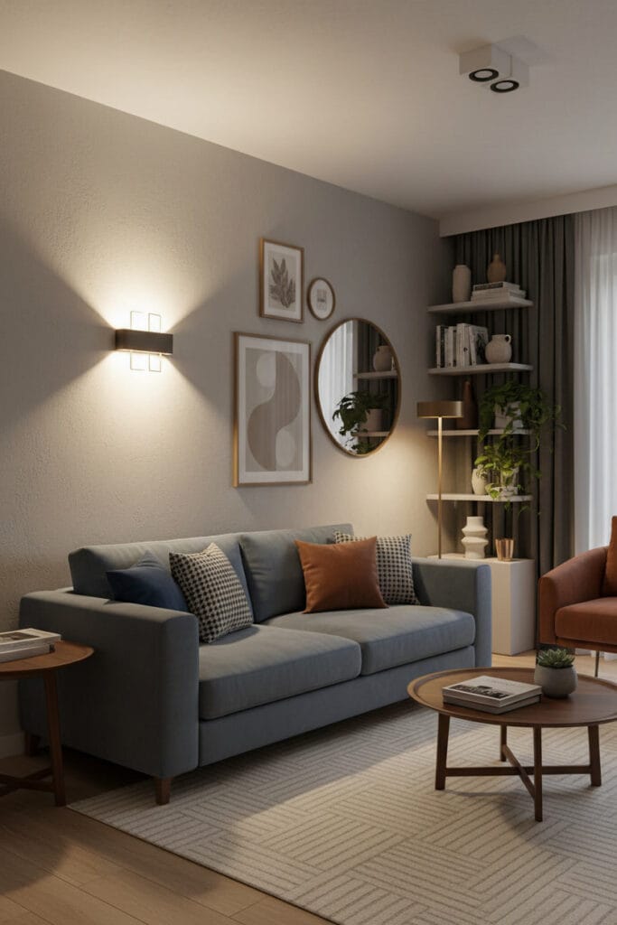 Applique murale installée à la bonne hauteur pour un éclairage efficace.