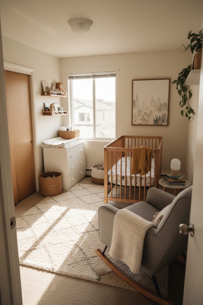 Chambre bebe lumineuse et sécurisée, pensée pour le confort et le bien-être de l’enfant.