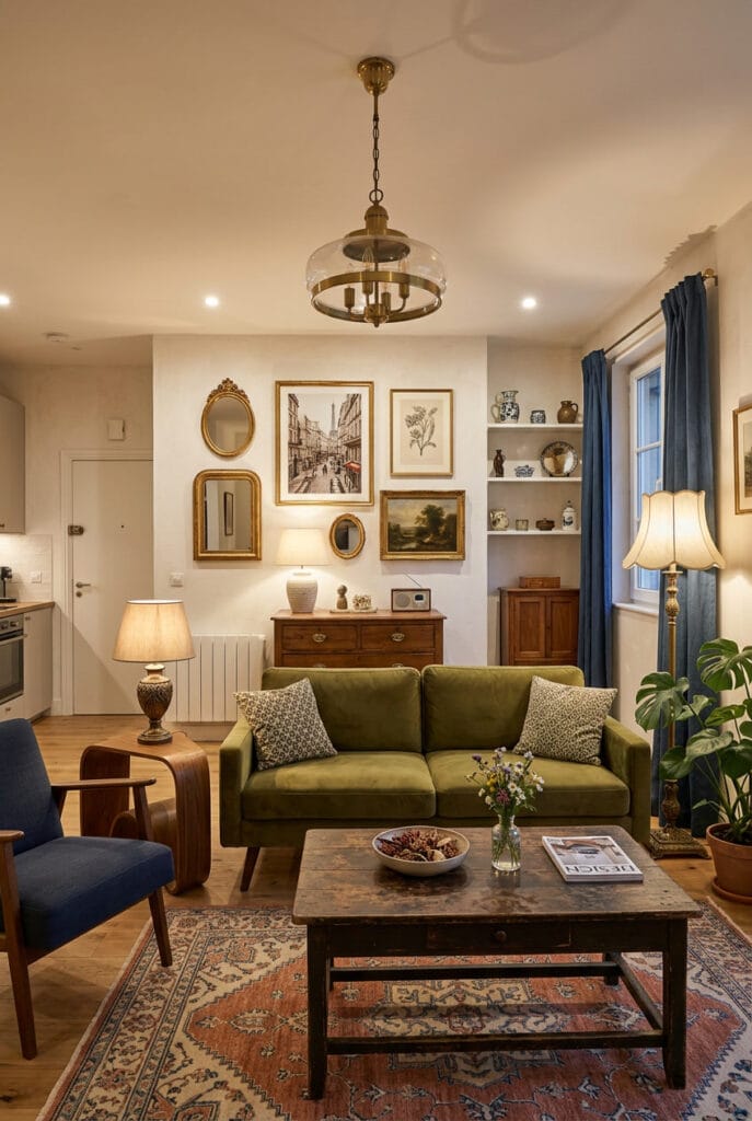 Déco intérieure tendance vintage, meubles chinés et couleurs rétro