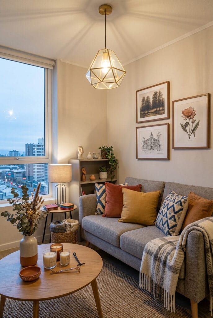 Déco intérieure tendance avec accessoires petits budgets, coussins et bougies