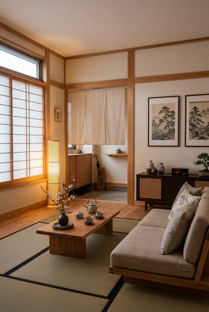 Décoration japonaise avec pierre et céramique pour une élégance sobre