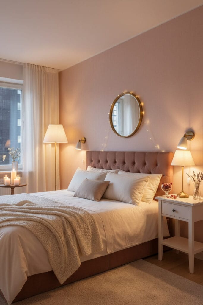 chambre cosy en Rose pâle