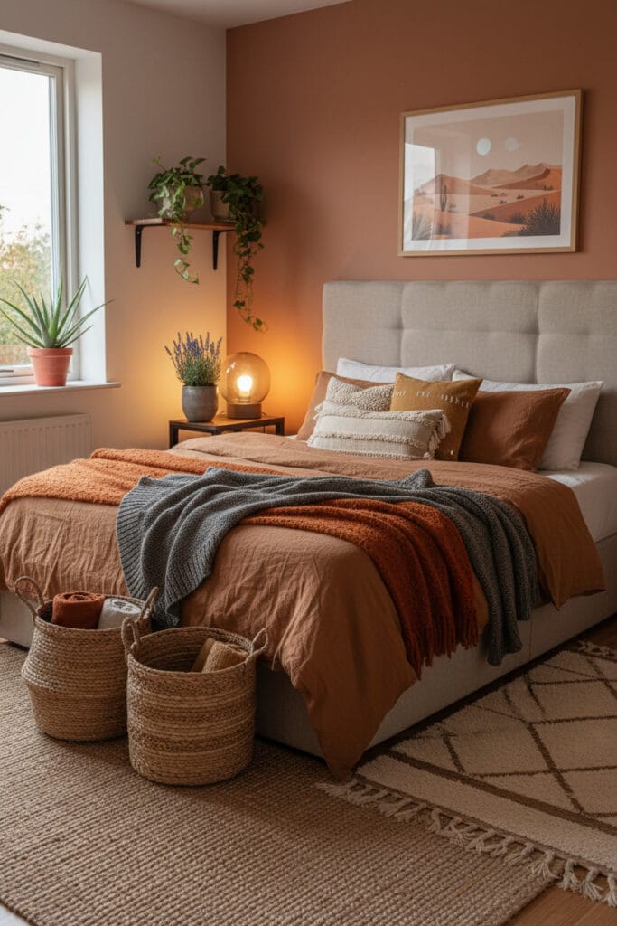 hambre douillette Boho avec plantes et décoration cosy