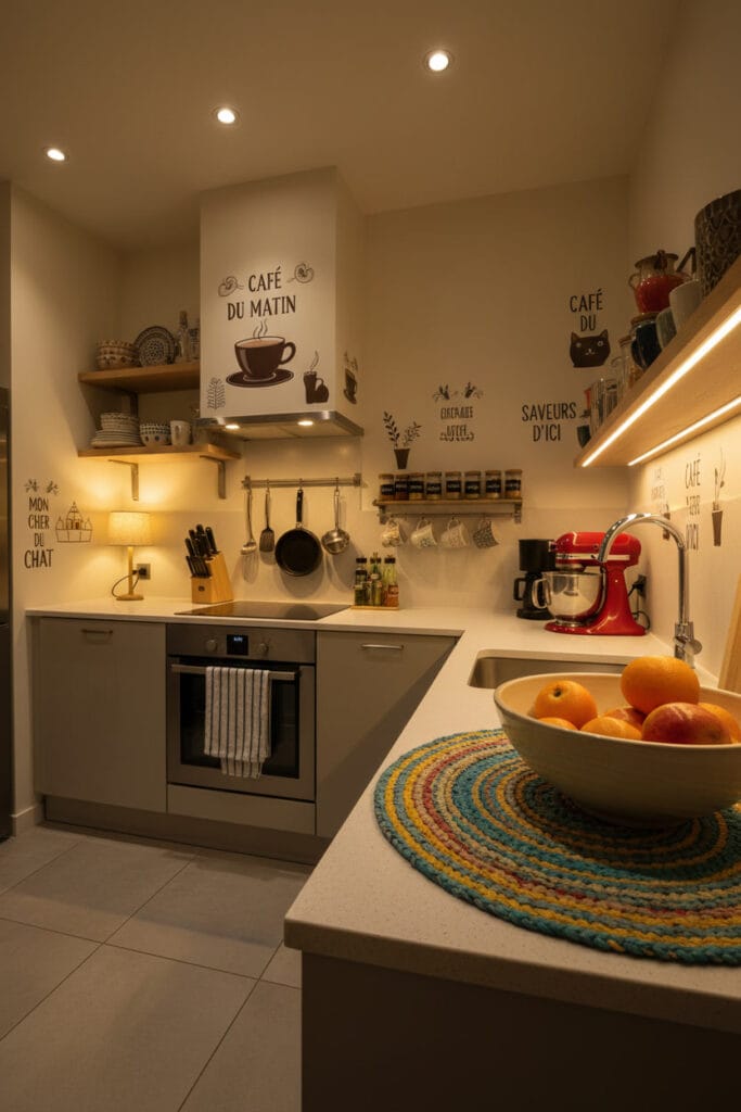 Décoration Murale Cuisine avec stickers muraux apportant dynamisme et originalité aux murs.