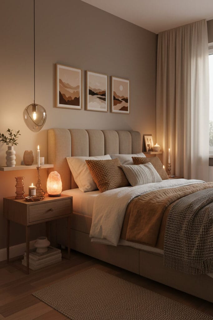 Chambre Douillette urbaine cosy aux bougies parfumées