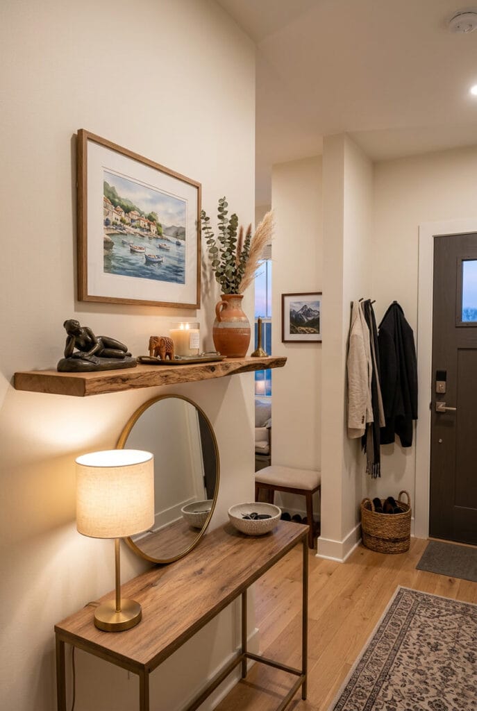 Étagère en bois pour exposer et mettre en valeur des objets déco