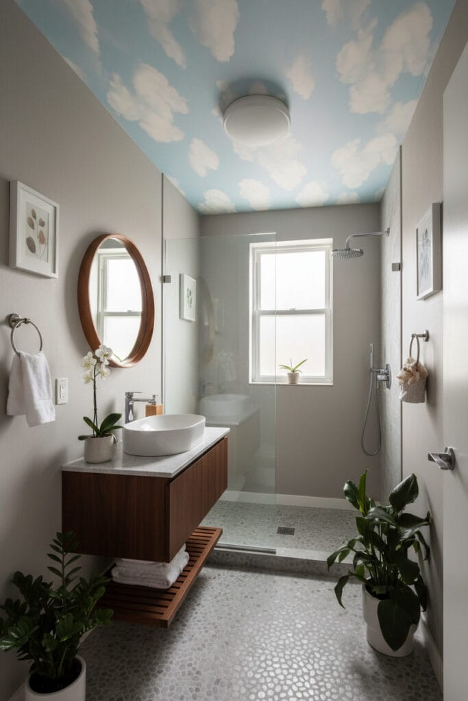 Déco pour plafond graphique avec motif ciel et nuages