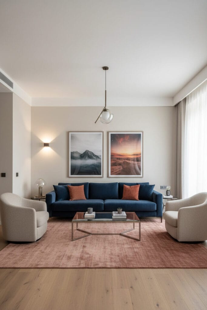 Palette de couleurs modernes et neutres pour un salon élégant