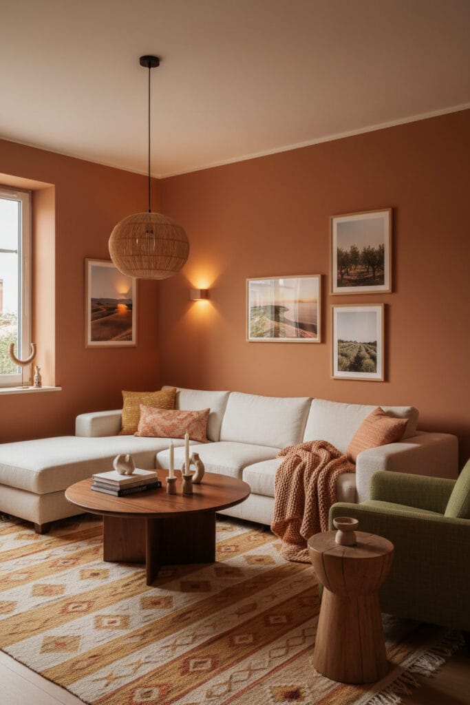 Peinture Salon terracotta pour une ambiance chaleureuse et conviviale