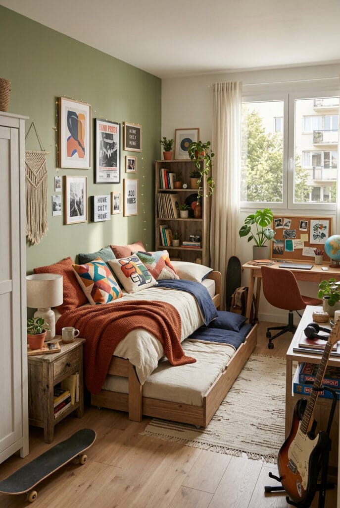 Chambre ado avec lit modulable banquette convertible pour un mobilier évolutif et fonctionnel