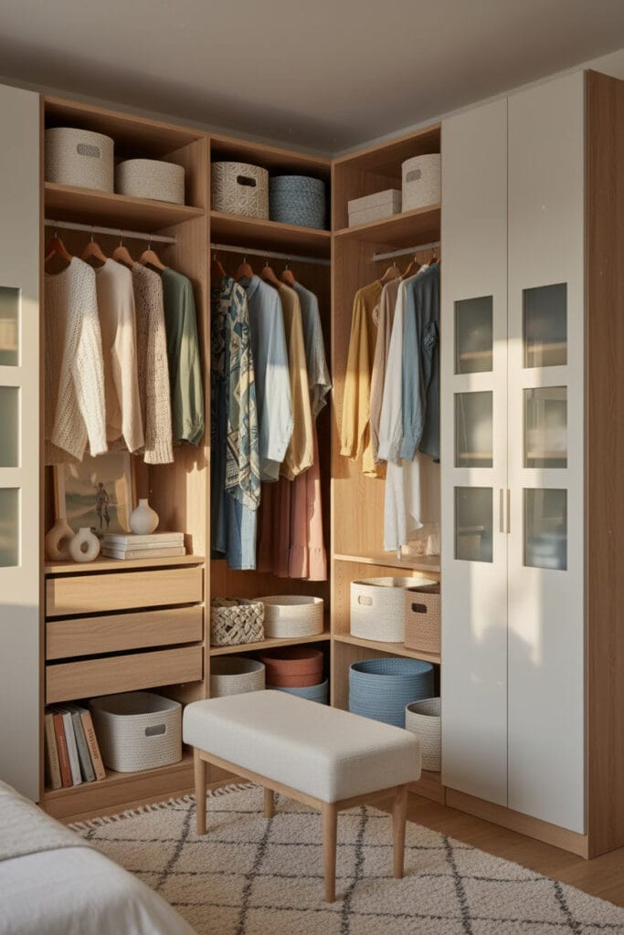 Dressing d’angle au style scandinave moderne et chaleureux