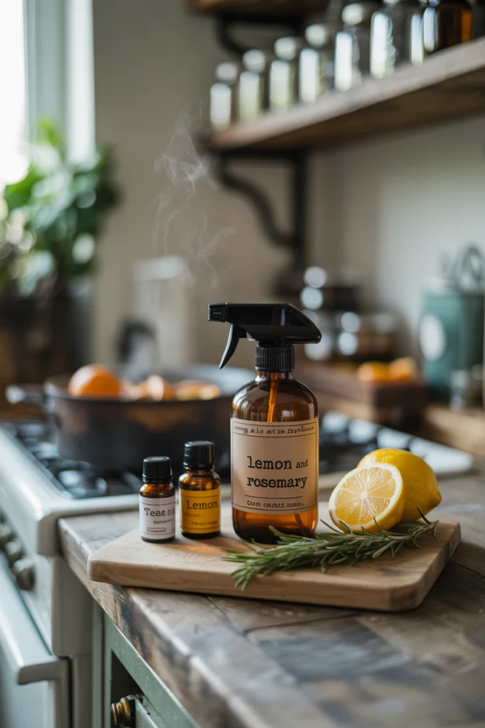 Aromathérapie - Désodorisant naturel maison aux huiles essentielles pour une cuisine fraîche et parfumée