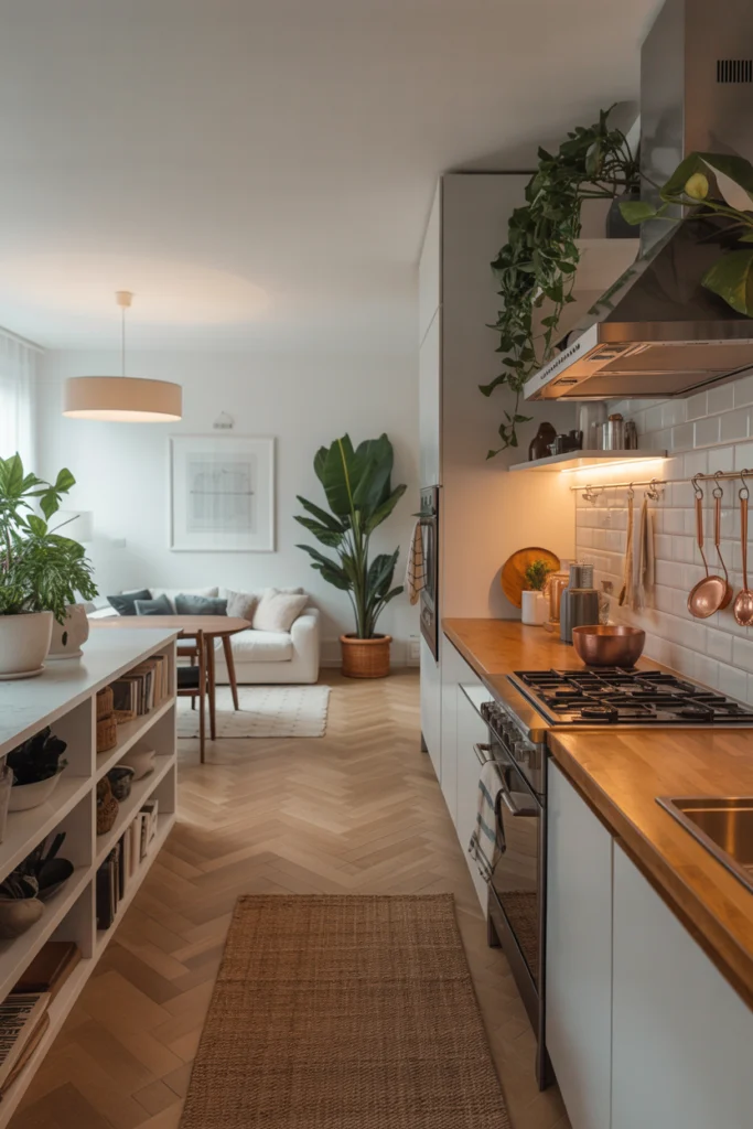 Cuisine ouverte avec zonage intelligent des espaces
