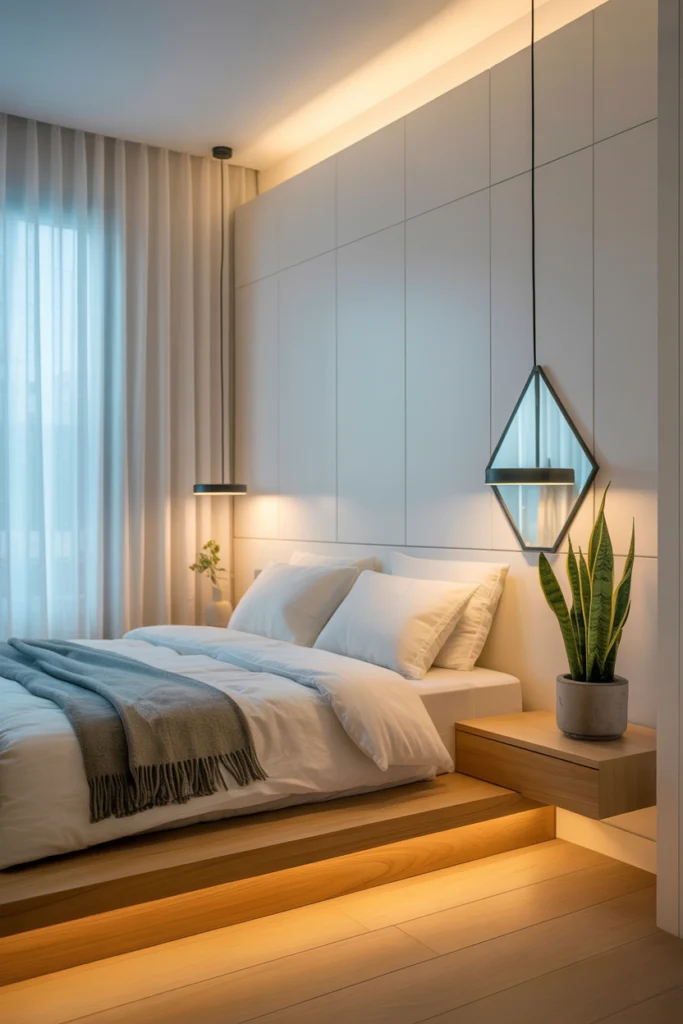 Aménagement chambre épurée style scandinave moderne