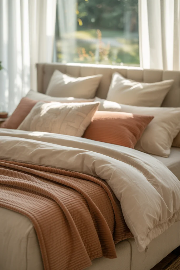 Chambre cosy avec literie haut de gamme : flanelle, duvet et velours côtelé