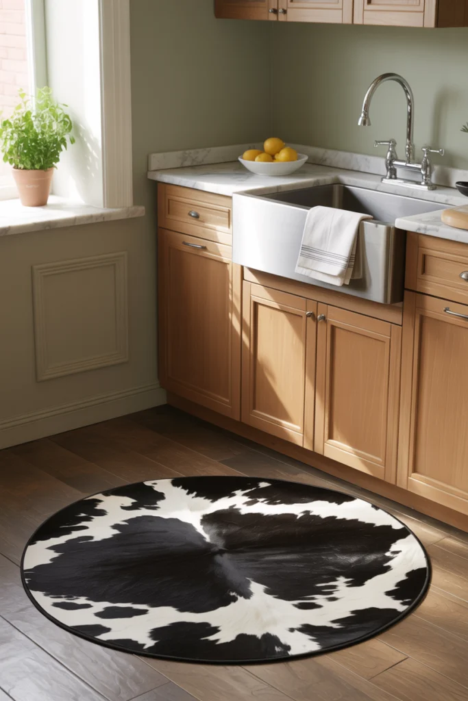 décoration cuisine avec tapis antidérapant élégant