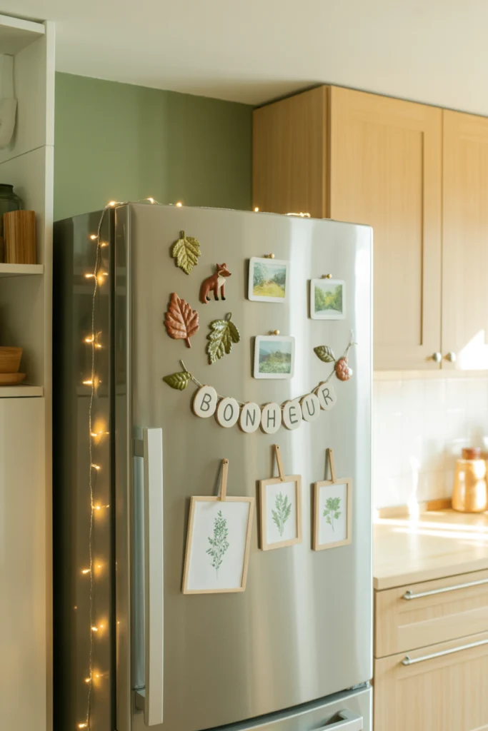 décoration cuisine avec aimants décoratifs frigo