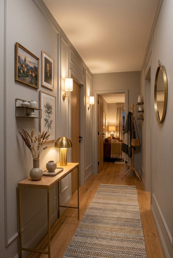 Peinture couloir gris perle et gris taupe pour une atmosphère sophistiquée apaisante et élégante intemporelle