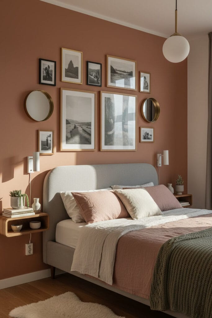 Chambre Parentale Cosy avec murs racontant une histoire et tête de lit design