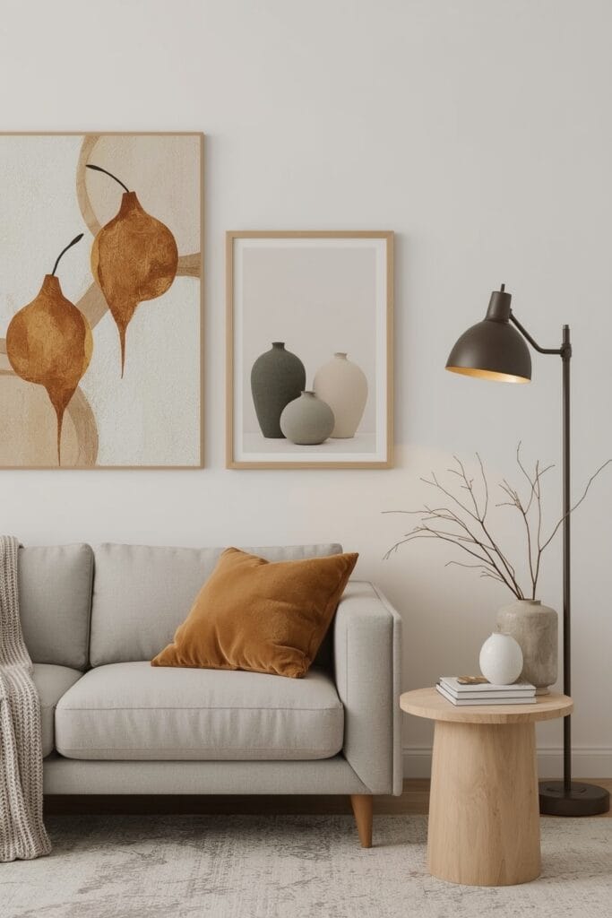 Tendance decoration interieure salon natures mortes modernes art mural cosy