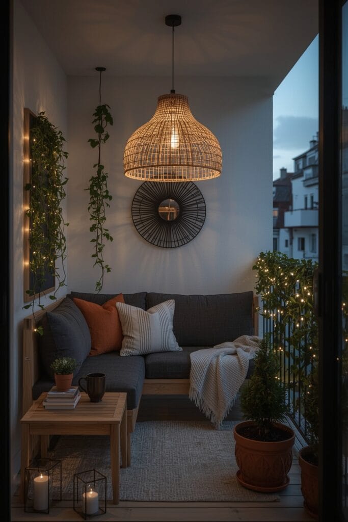 Tendance decoration interieure balcon suspension fibre naturelle XXL bambou déco murale cosy