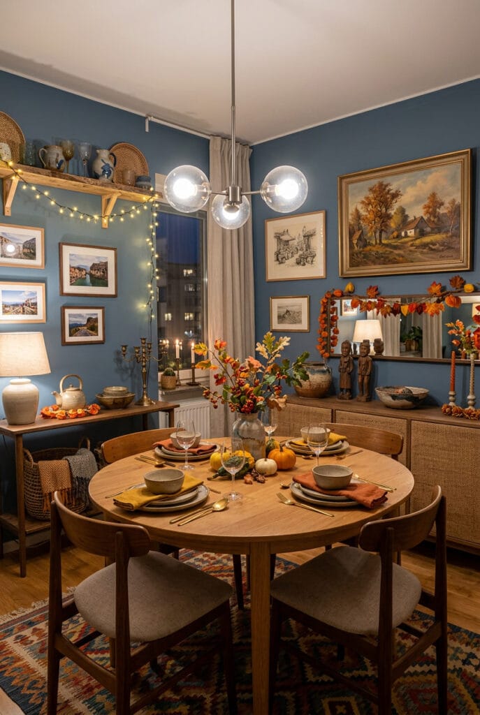 Salle à manger vivante et évolutive avec décoration adaptée aux saisons pour un espace authentique et accueillant
