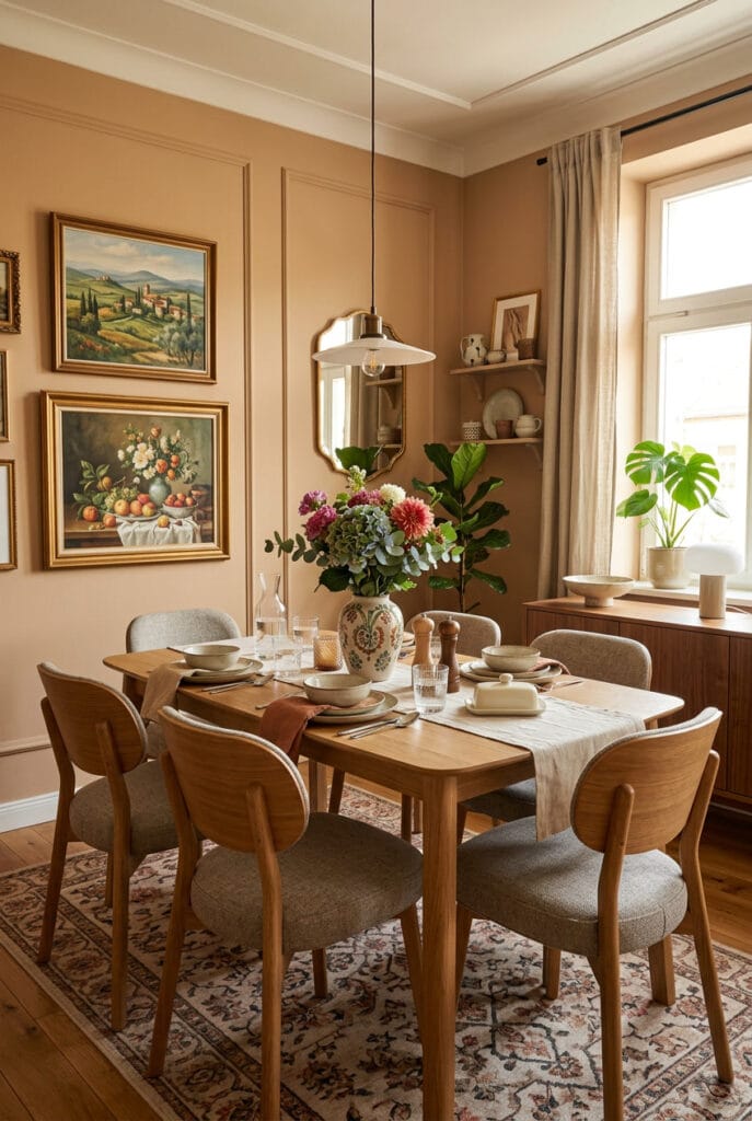 Chaises confortables et bien rembourrées autour d'une table de salle à manger pour un confort optimal