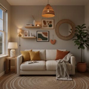 Décoration Murale Salon chaleureux et cosy