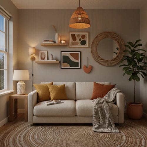Décoration Murale Salon chaleureux et cosy