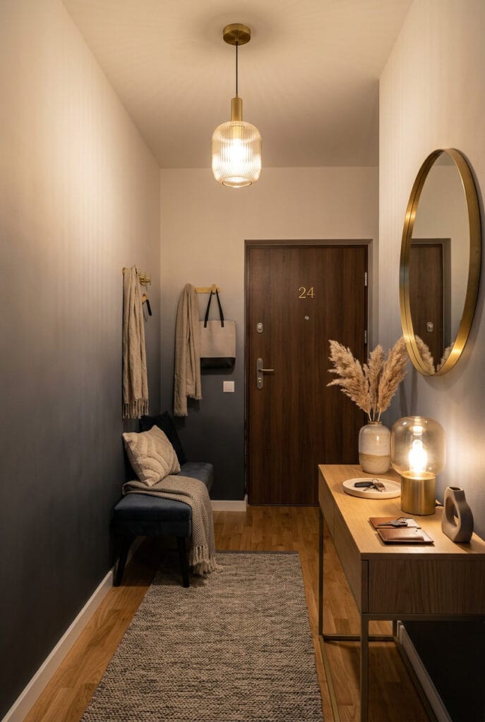 Peinture murale en dégradé doux du foncé au clair dans un intérieur cosy et apaisant