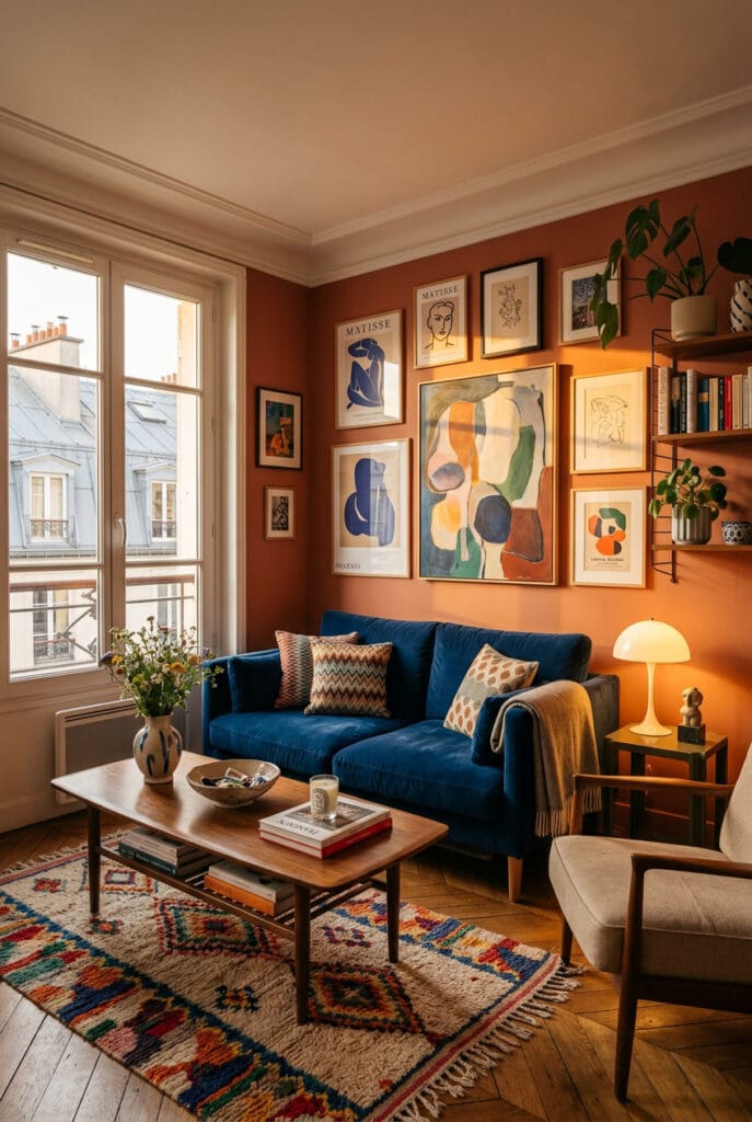 Coins de petit salon cosy habité par des objets personnels et significatifs à l'âme authentique