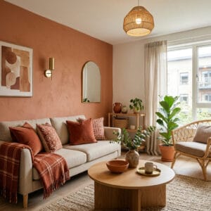 intérieur cosy en couleur terracotta chaleureux et tendance