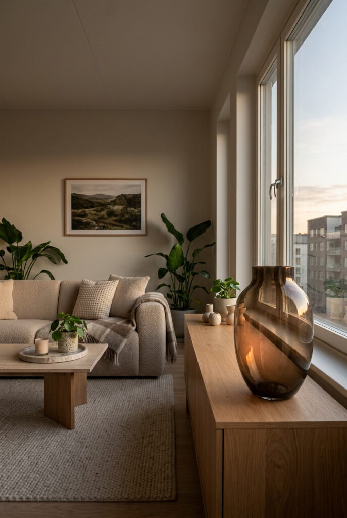 Un vase en verre fumé pour une ambiance cosy