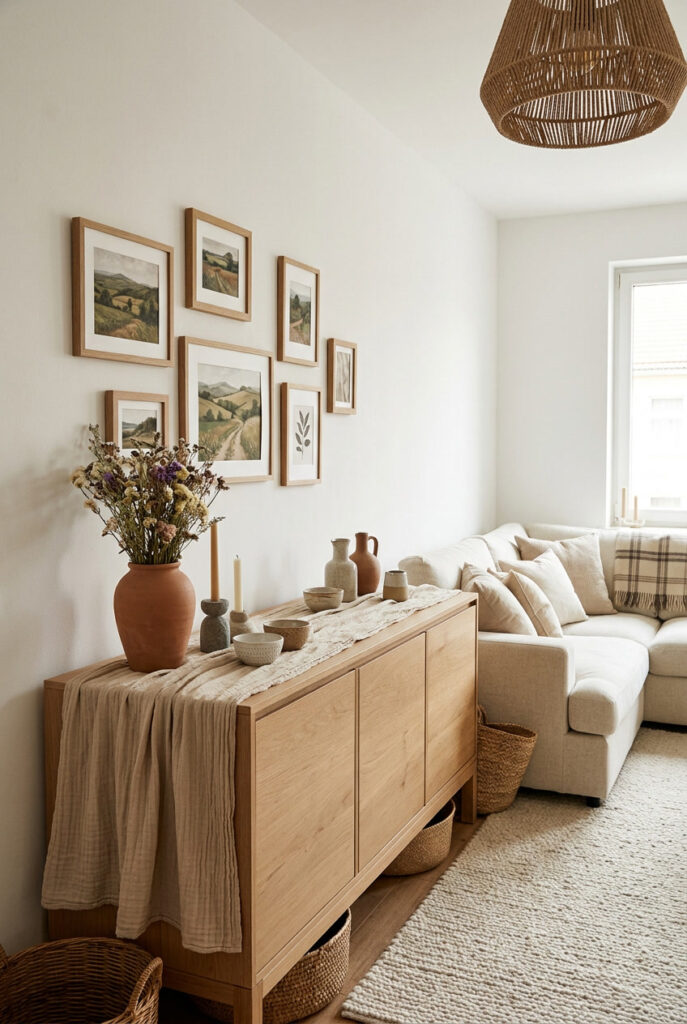 Un chemin de table en lin pour une ambiance cosy
