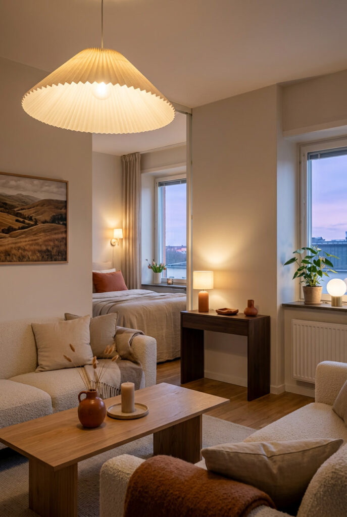Une couleur chaude répétée pour une ambiance cosy