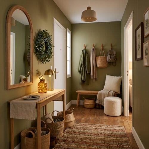Déco entrée cosy et chaleureuse dans un intérieur accueillant